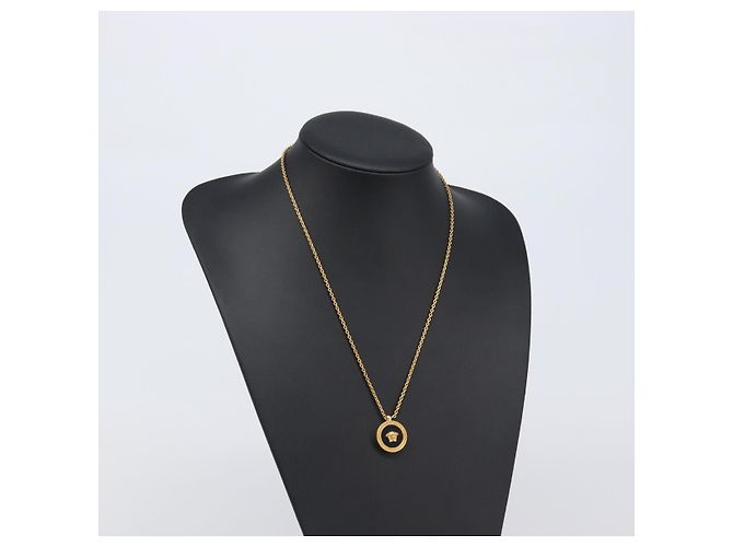 Colar Medusa VERSACE Metal Tom Dourado Auth SW2838V - vista 18
