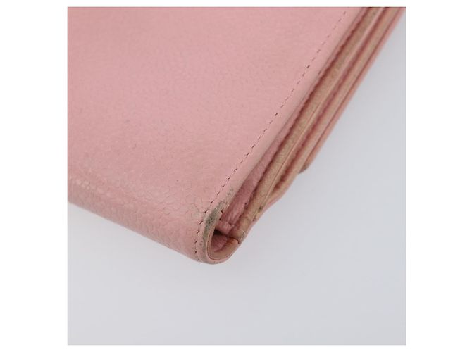 Portafoglio CHANEL Caviar Skin Pink Gold CC Auth 202731 Rosa D'oro - vista 10