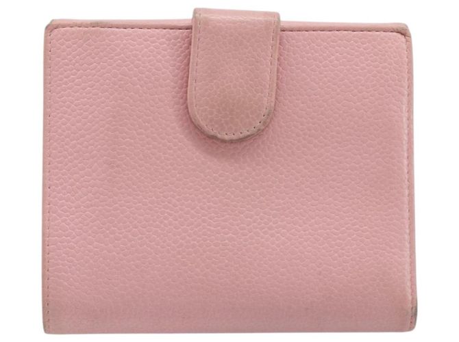 Portafoglio CHANEL Caviar Skin Pink Gold CC Auth 202731 Rosa D'oro - vista 3
