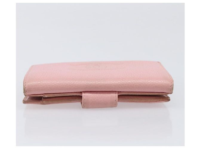 Portafoglio CHANEL Caviar Skin Pink Gold CC Auth 202731 Rosa D'oro - vista 6