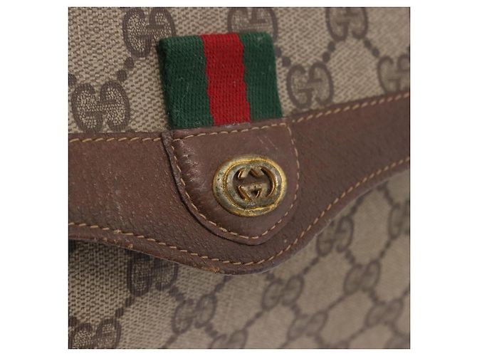 Borsa a tracolla GUCCI GG Supreme Web Sherry Line PVC Beige 904 02 084 Auth ka6093 - vista 23
