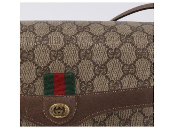 Borsa a tracolla GUCCI GG Supreme Web Sherry Line PVC Beige 904 02 084 Auth ka6093 - vista 3