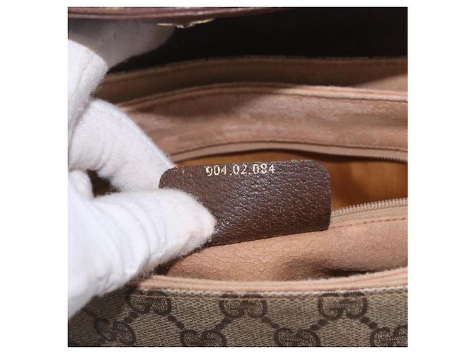 Borsa a tracolla GUCCI GG Supreme Web Sherry Line PVC Beige 904 02 084 Auth ka6093 - vista 35