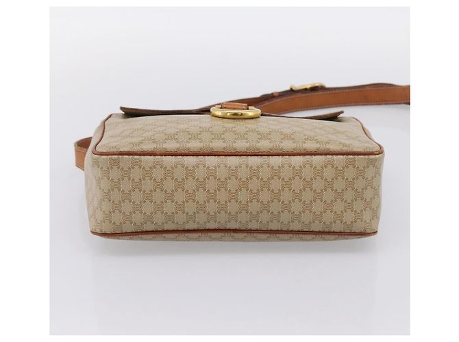 Céline Borsa a tracolla CELINE Macadam Canvas PVC Beige Gold Auth 202679 D'oro - vista 9