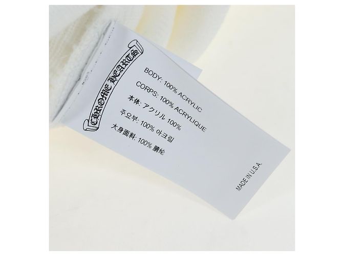 Chrome Hearts Beanie Hat Acrylic White Auth mr2898SM Weiß - Ansicht 14