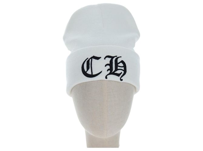 Chrome Hearts Beanie Hat Acrylic White Auth mr2898SM Weiß - Ansicht 2