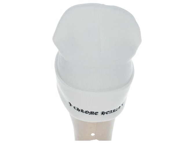 Chrome Hearts Beanie Hat Acrylic White Auth mr2898SM Weiß - Ansicht 3
