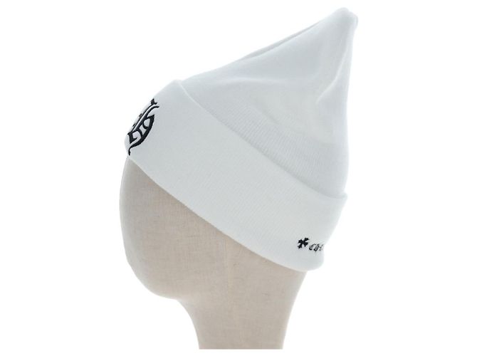 Chrome Hearts Beanie Hat Acrylic White Auth mr2898SM Weiß - Ansicht 4