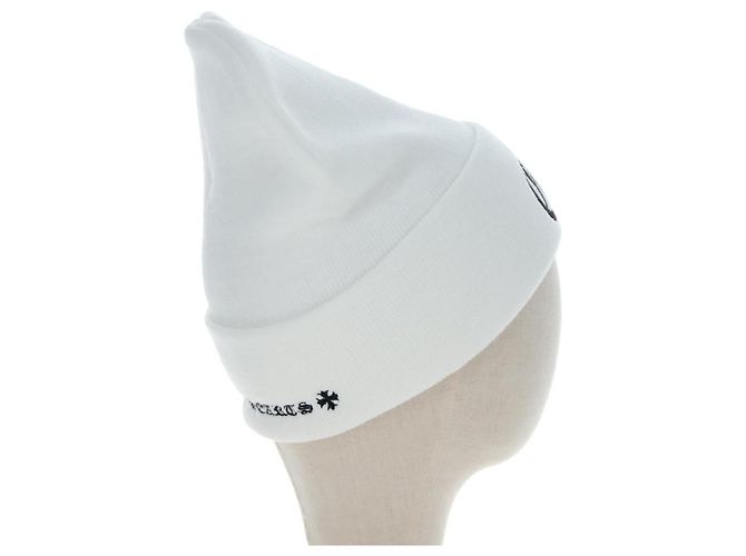 Chrome Hearts Beanie Hat Acrylic White Auth mr2898SM Weiß - Ansicht 5