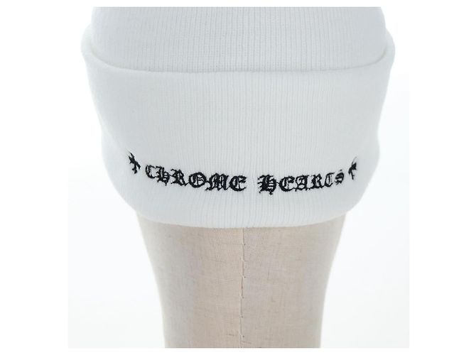 Chrome Hearts Beanie Hat Acrylic White Auth mr2898SM Weiß - Ansicht 8