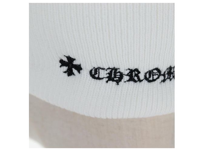 Chrome Hearts Beanie Hat Acrylic White Auth mr2898SM Weiß - Ansicht 9