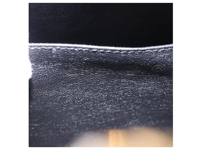 Borsa a tracolla CHANEL Matelasse in pelle verniciata nera e oro CC Auth 203247 Nero D'oro - vista 16