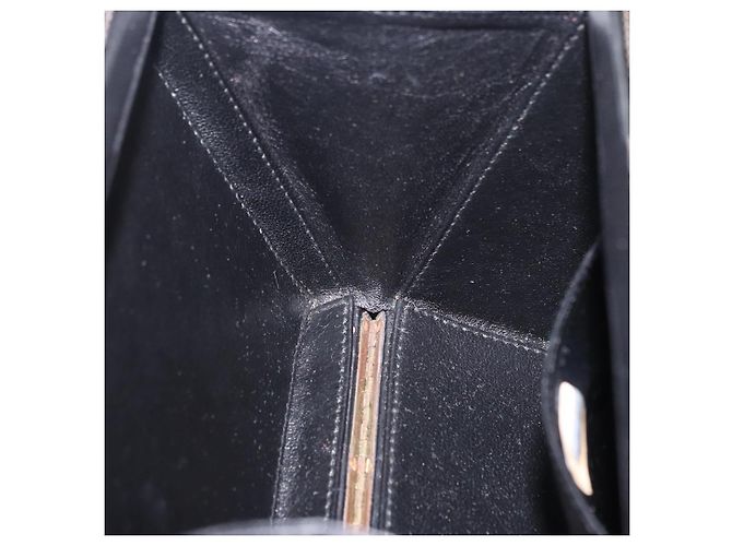 Borsa a tracolla CHANEL Matelasse in pelle verniciata nera e oro CC Auth 203247 Nero D'oro - vista 19