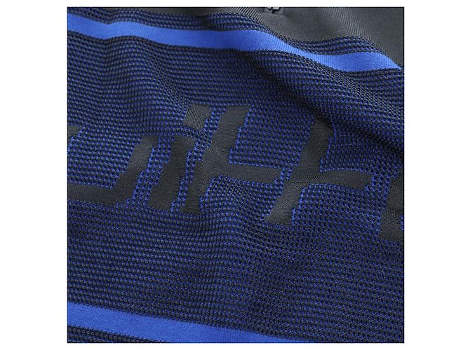 LOUIS VUITTON Tops de ciclismo de jacquard de algodón "L" Blue Black LV Auth 202325M Negro Azul - vista 10