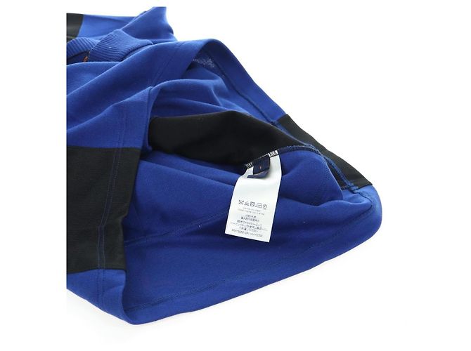 LOUIS VUITTON Tops de ciclismo de jacquard de algodón "L" Blue Black LV Auth 202325M Negro Azul - vista 12