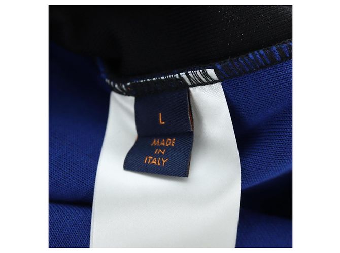 LOUIS VUITTON Tops de ciclismo de jacquard de algodón "L" Blue Black LV Auth 202325M Negro Azul - vista 13