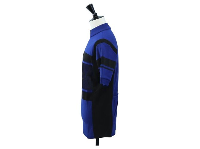 LOUIS VUITTON Tops de ciclismo de jacquard de algodón "L" Blue Black LV Auth 202325M Negro Azul - vista 3