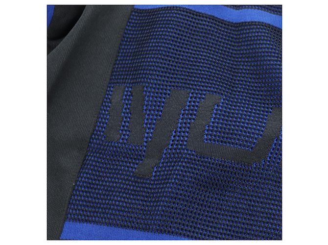 LOUIS VUITTON Tops de ciclismo de jacquard de algodón "L" Blue Black LV Auth 202325M Negro Azul - vista 9