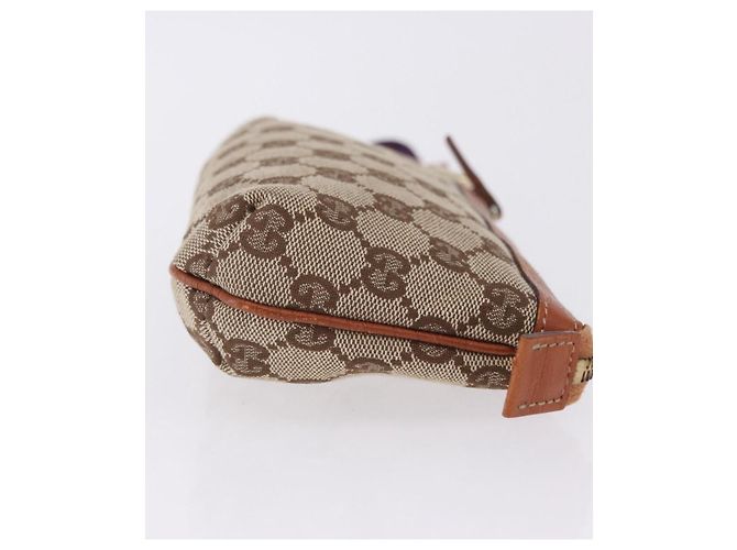 Pouch GUCCI GG Canvas Beige Gold 152507 Auth 197288V D'oro - vista 4