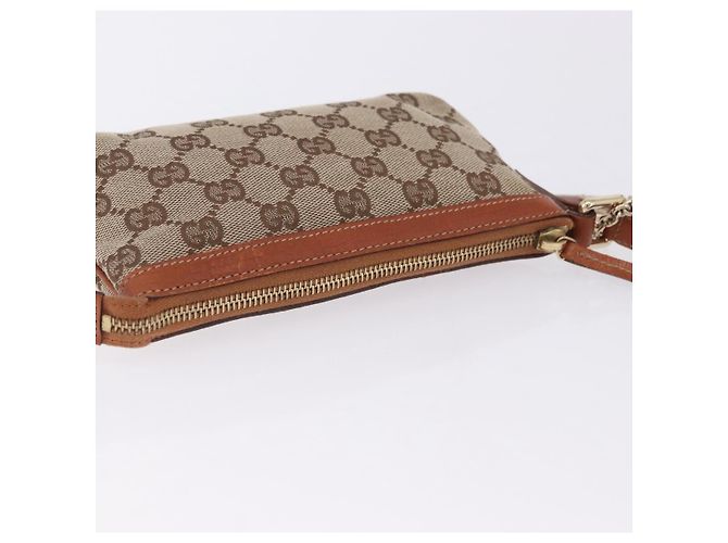 Pouch GUCCI GG Canvas Beige Gold 152507 Auth 197288V D'oro - vista 6