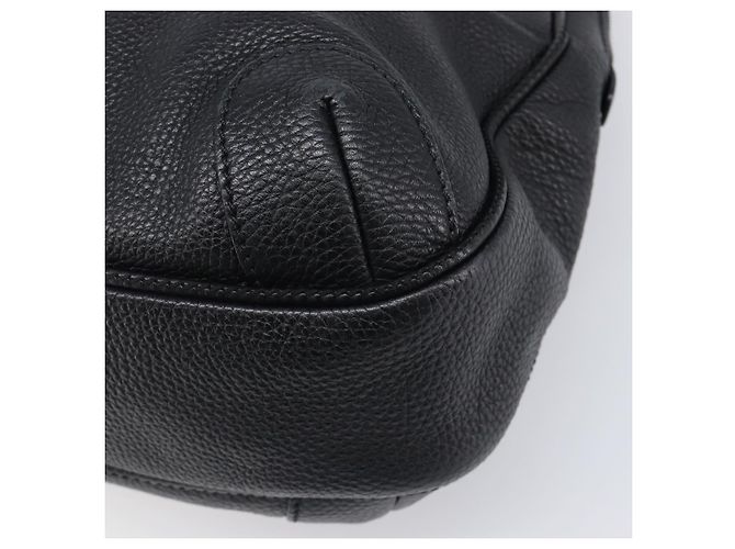 Borsa a tracolla CHANEL in pelle nera con CC argento Auth 200547A Nero - vista 10