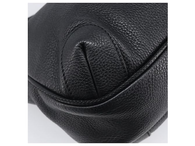 Borsa a tracolla CHANEL in pelle nera con CC argento Auth 200547A Nero - vista 11