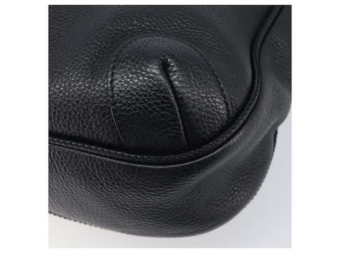 Borsa a tracolla CHANEL in pelle nera con CC argento Auth 200547A Nero - vista 12