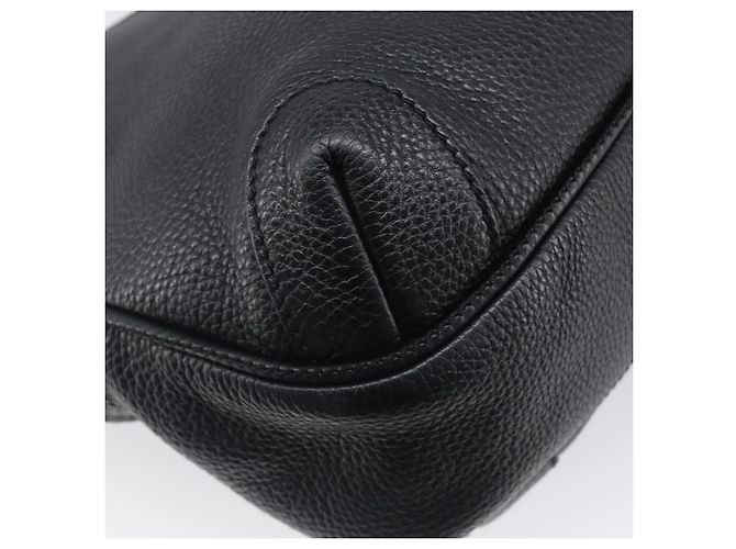 Borsa a tracolla CHANEL in pelle nera con CC argento Auth 200547A Nero - vista 13