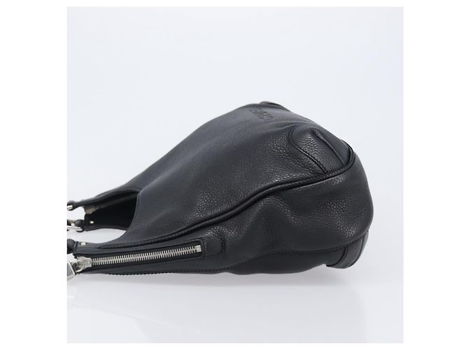 Borsa a tracolla CHANEL in pelle nera con CC argento Auth 200547A Nero - vista 5