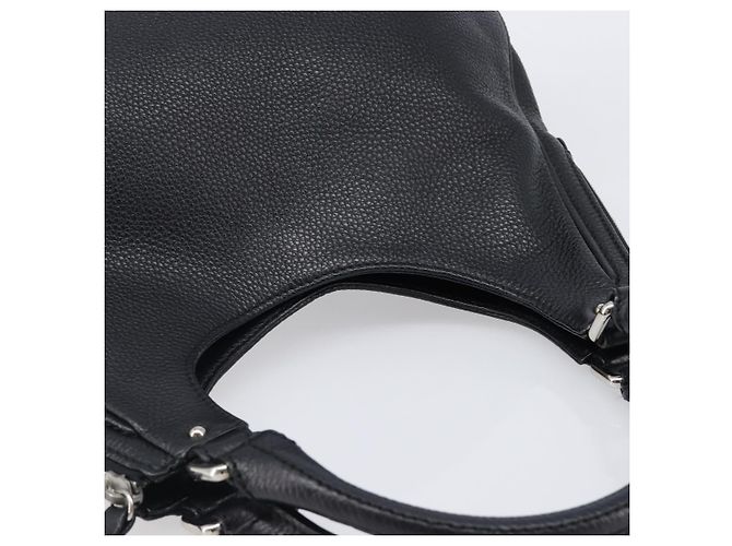 Borsa a tracolla CHANEL in pelle nera con CC argento Auth 200547A Nero - vista 6