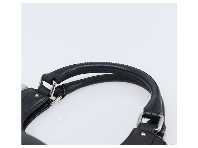 Borsa a tracolla CHANEL in pelle nera con CC argento Auth 200547A Nero - vista 8