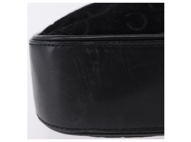Céline CELINE C Macadam Canvas Schultertasche Suede Black Silver Auth 202665A Schwarz Silber - Ansicht 10
