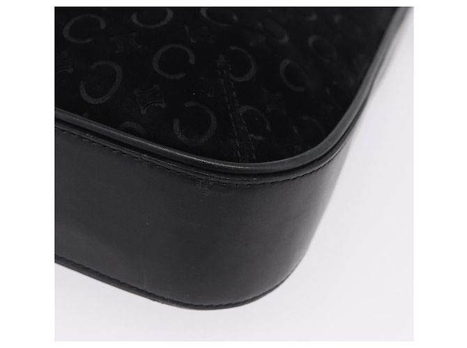 Céline CELINE C Macadam Canvas Schultertasche Suede Black Silver Auth 202665A Schwarz Silber - Ansicht 12