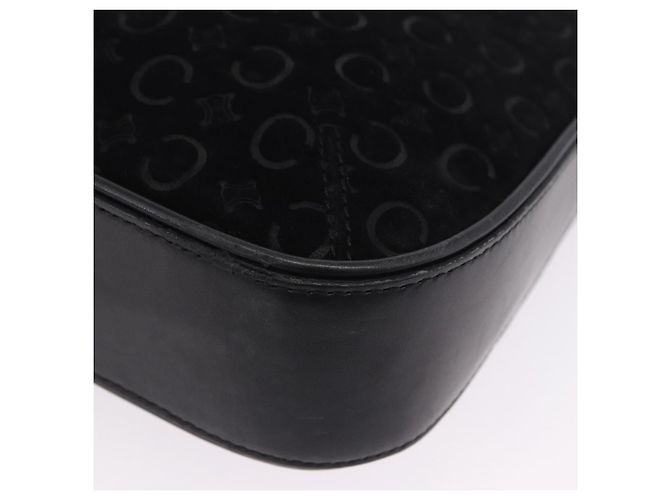 Céline CELINE C Macadam Canvas Schultertasche Suede Black Silver Auth 202665A Schwarz Silber - Ansicht 14