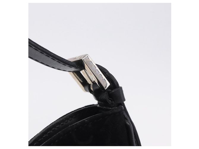 Céline CELINE C Macadam Canvas Schultertasche Suede Black Silver Auth 202665A Schwarz Silber - Ansicht 15