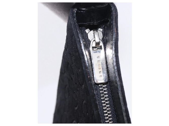 Céline CELINE C Macadam Canvas Schultertasche Suede Black Silver Auth 202665A Schwarz Silber - Ansicht 17