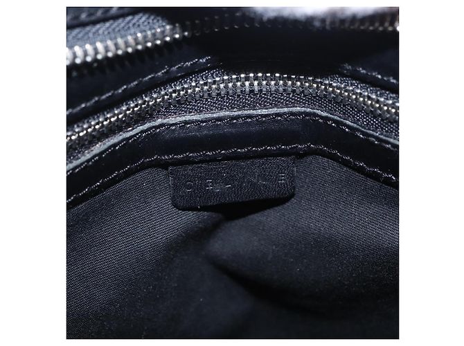 Céline CELINE C Macadam Canvas Schultertasche Suede Black Silver Auth 202665A Schwarz Silber - Ansicht 18