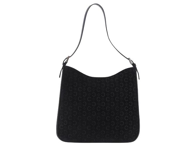 Céline CELINE C Macadam Canvas Schultertasche Suede Black Silver Auth 202665A Schwarz Silber - Ansicht 2
