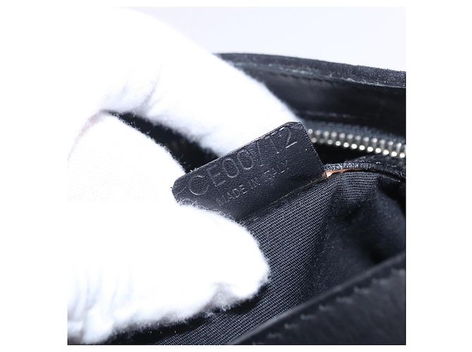 Céline CELINE C Macadam Canvas Schultertasche Suede Black Silver Auth 202665A Schwarz Silber - Ansicht 24