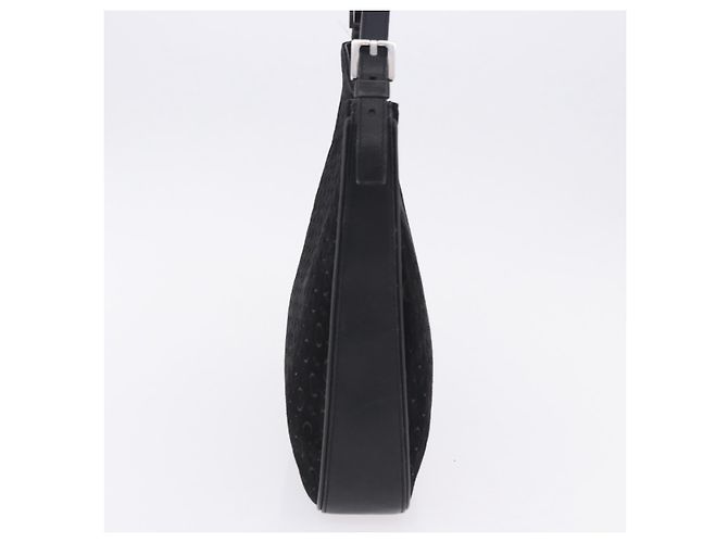 Céline CELINE C Macadam Canvas Schultertasche Suede Black Silver Auth 202665A Schwarz Silber - Ansicht 4