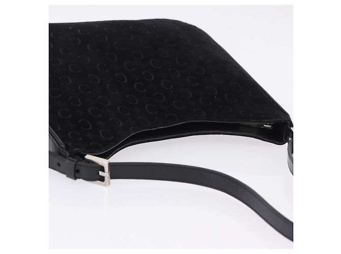 Céline CELINE C Macadam Canvas Schultertasche Suede Black Silver Auth 202665A Schwarz Silber - Ansicht 6