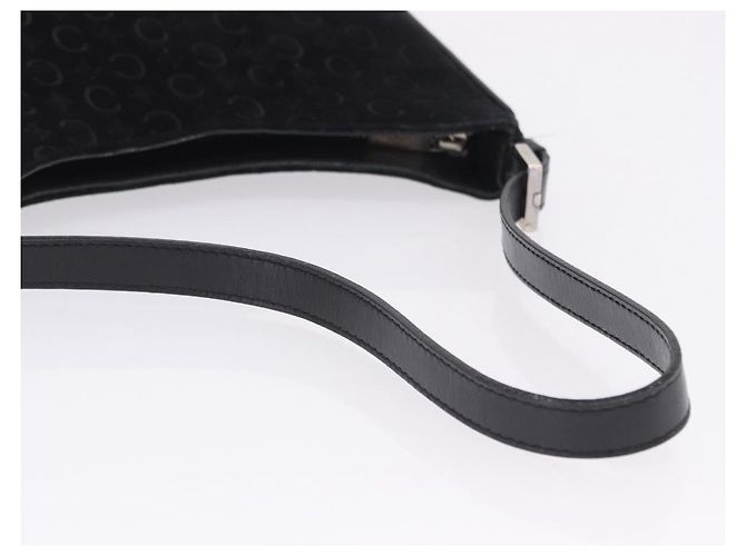 Céline CELINE C Macadam Canvas Schultertasche Suede Black Silver Auth 202665A Schwarz Silber - Ansicht 7