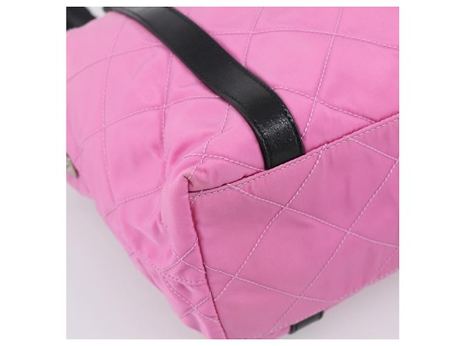 PRADA Schulttasche Nylon Rosa Schwarz Auth 202854 Pink - Ansicht 11