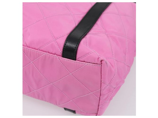 PRADA Schulttasche Nylon Rosa Schwarz Auth 202854 Pink - Ansicht 12