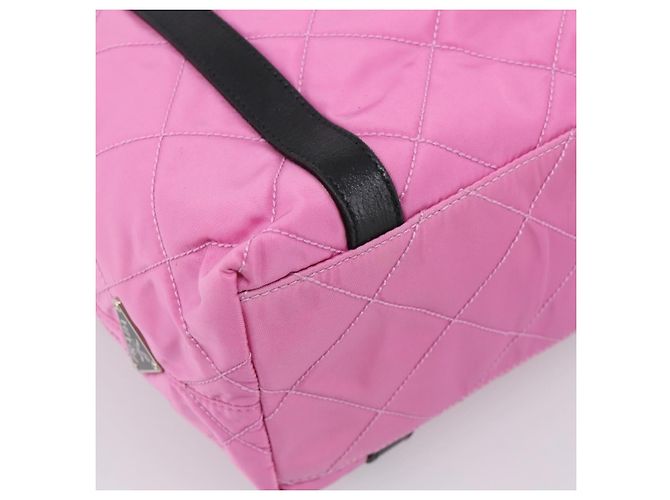 PRADA Schulttasche Nylon Rosa Schwarz Auth 202854 Pink - Ansicht 13