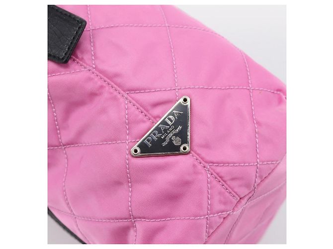 PRADA Schulttasche Nylon Rosa Schwarz Auth 202854 Pink - Ansicht 14