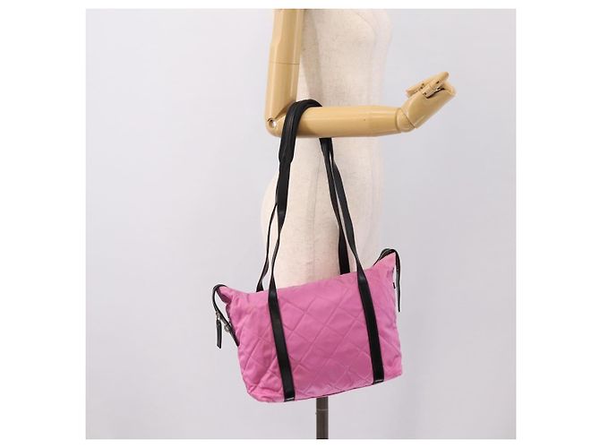 PRADA Schulttasche Nylon Rosa Schwarz Auth 202854 Pink - Ansicht 23