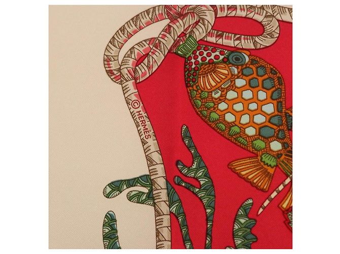 Hermès HERMES Carre 90 Scarf Silk Red Auth 199721M Rot - Ansicht 12