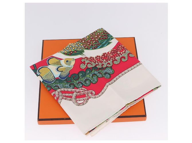 Hermès HERMES Carre 90 Scarf Silk Red Auth 199721M Rot - Ansicht 24