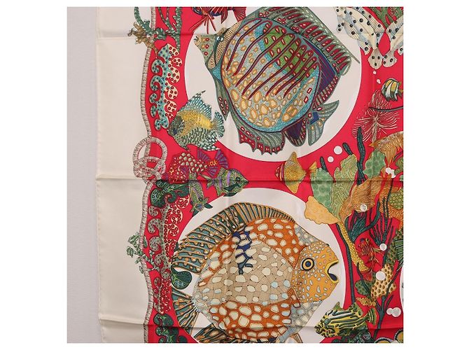 Hermès HERMES Carre 90 Scarf Silk Red Auth 199721M Rot - Ansicht 5